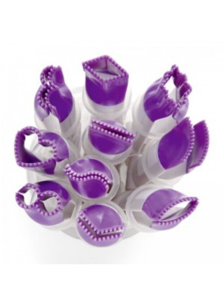 Set of tongs for pastry dough, 10 pcs. ABS plastic, white and purple.
