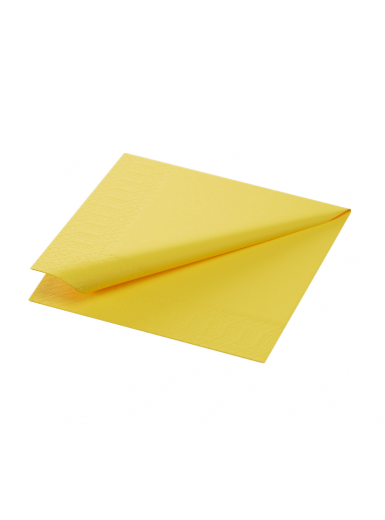 Napkins 3 layers, 24 cm, yellow, (250 pcs.)