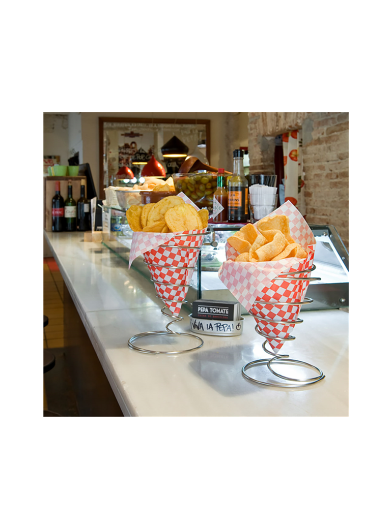 Krepšelis pateikimui 13 x 18 cm. FINGER FOOD n. plieno