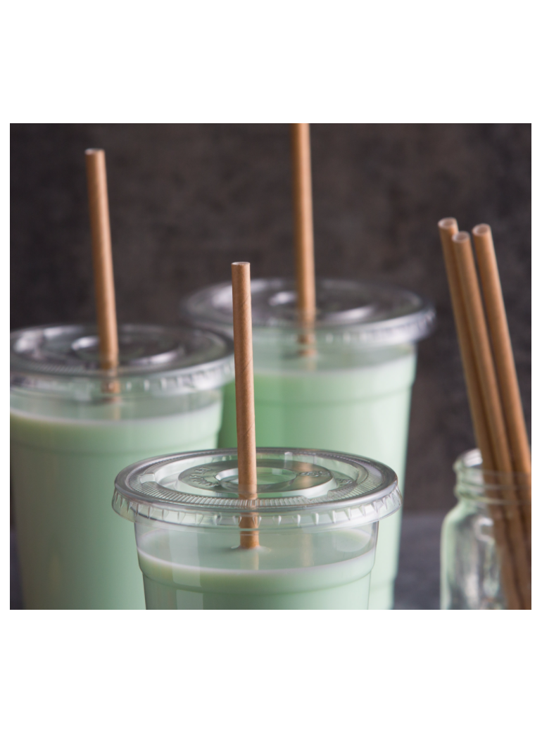 Šiaudeliai 6x200 mm popieriniai rudi (250)