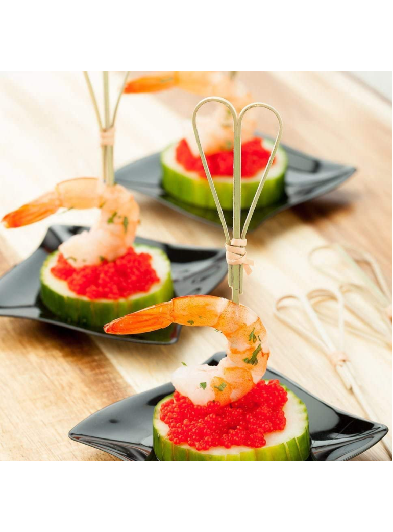 Smeigtukai bambukiniai 12 cm ŠIRDUTĖ (100)