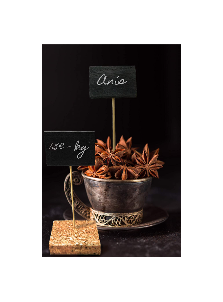 Smeigtukai bambukiniai 9 cm JUODA LENTELĖ (100)