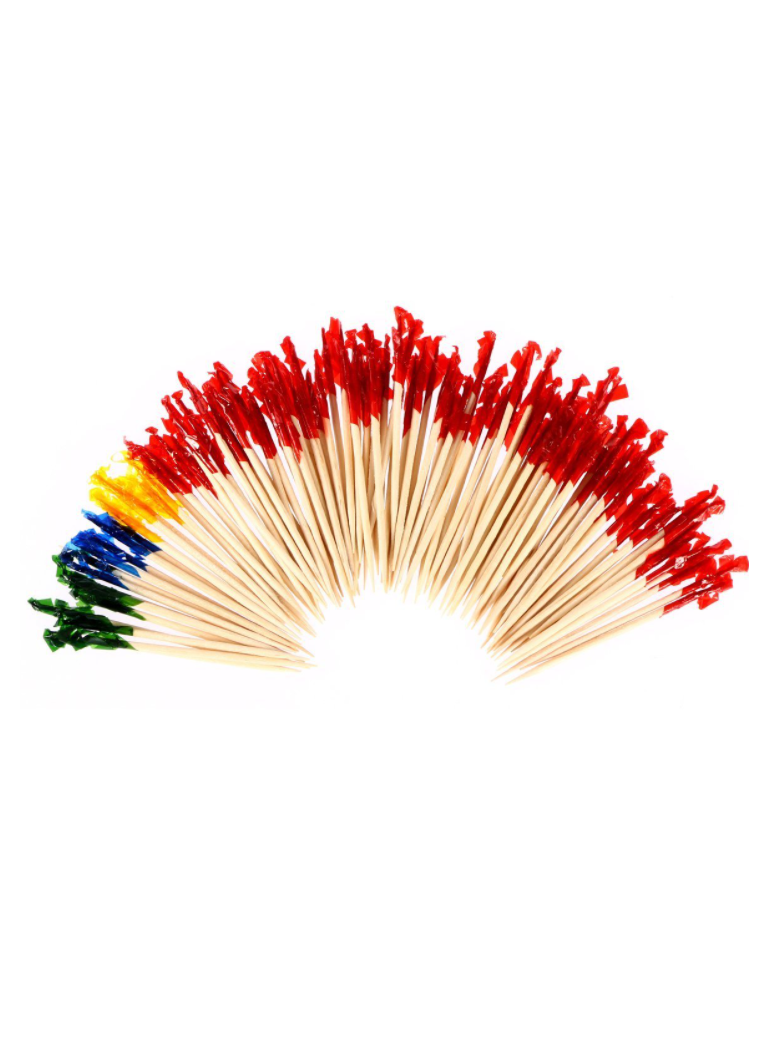 Pins (wooden, with colored cellophane, 6.5 cm, 1000 pcs.)