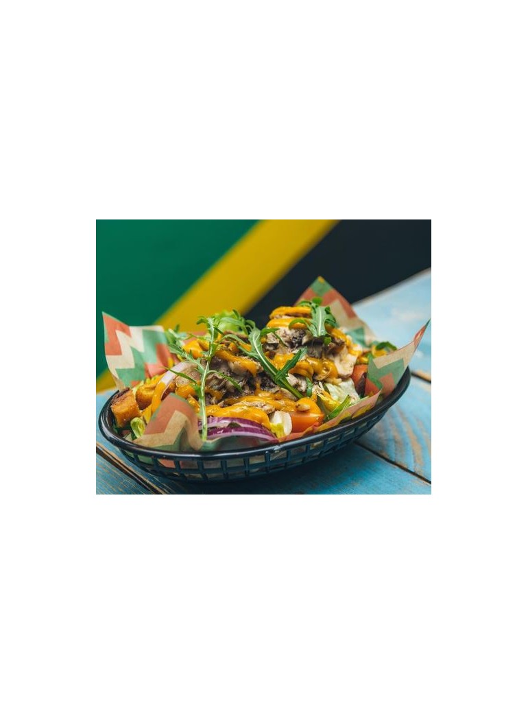 Presentation basket 24 x 15 x 4.5 cm. FINGER FOOD black plastic.