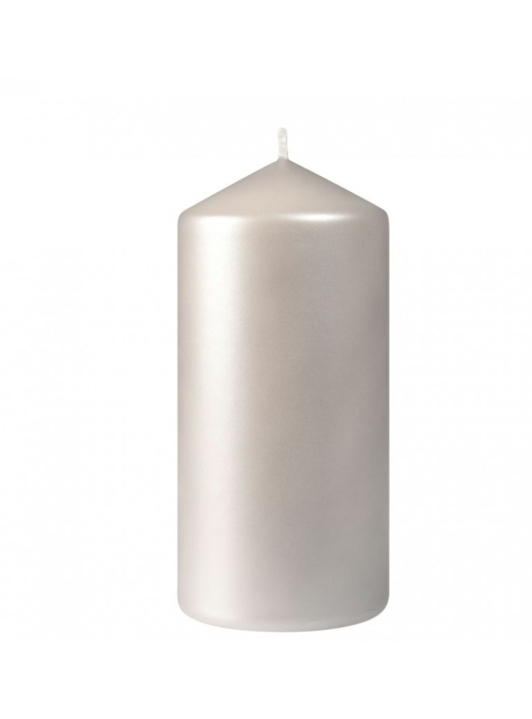 Žvakė cilindras 7x15 cm Matt Silver