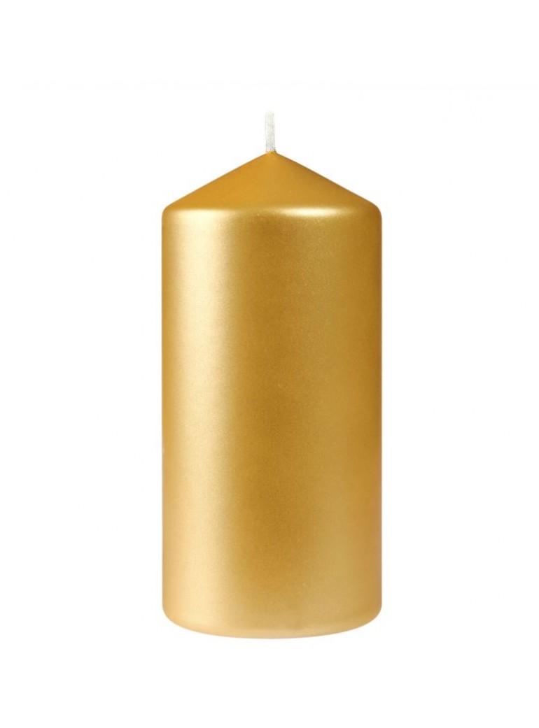 Žvakė cilindras 7x15 cm Matt Gold