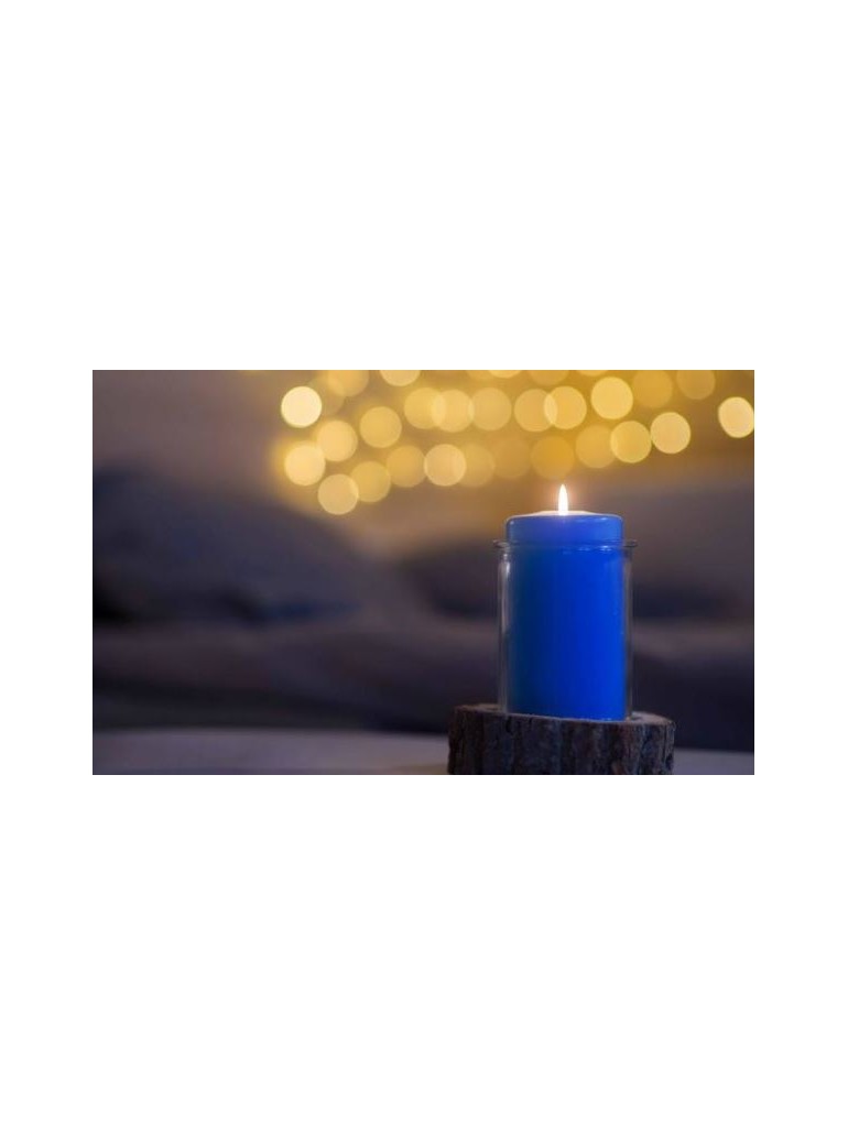 Žvakė cilindras 6x17 cm t mėlyna