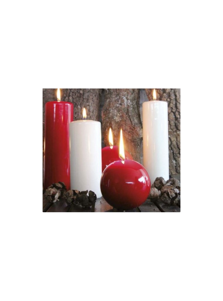 Žvakė cilindras 5x9 cm raudona
