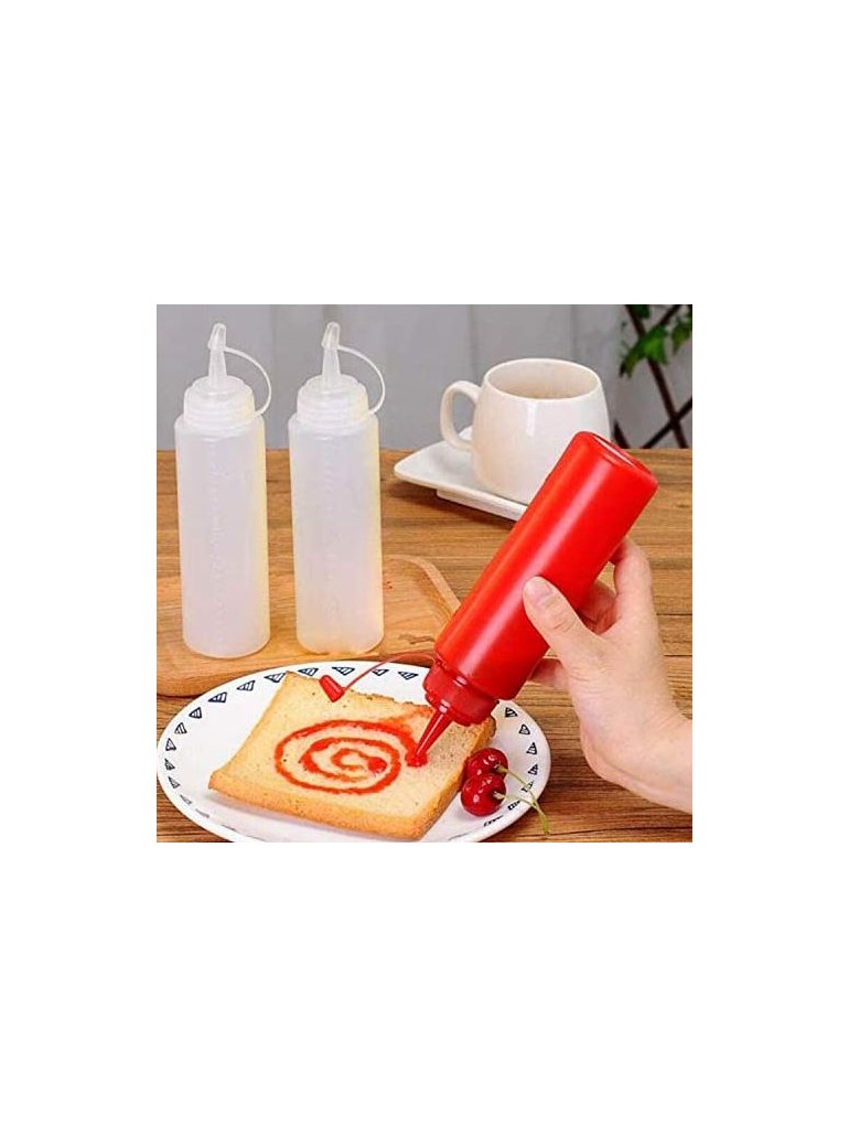 Dispenseris padažams 0.7 l. plastikinis raudonas