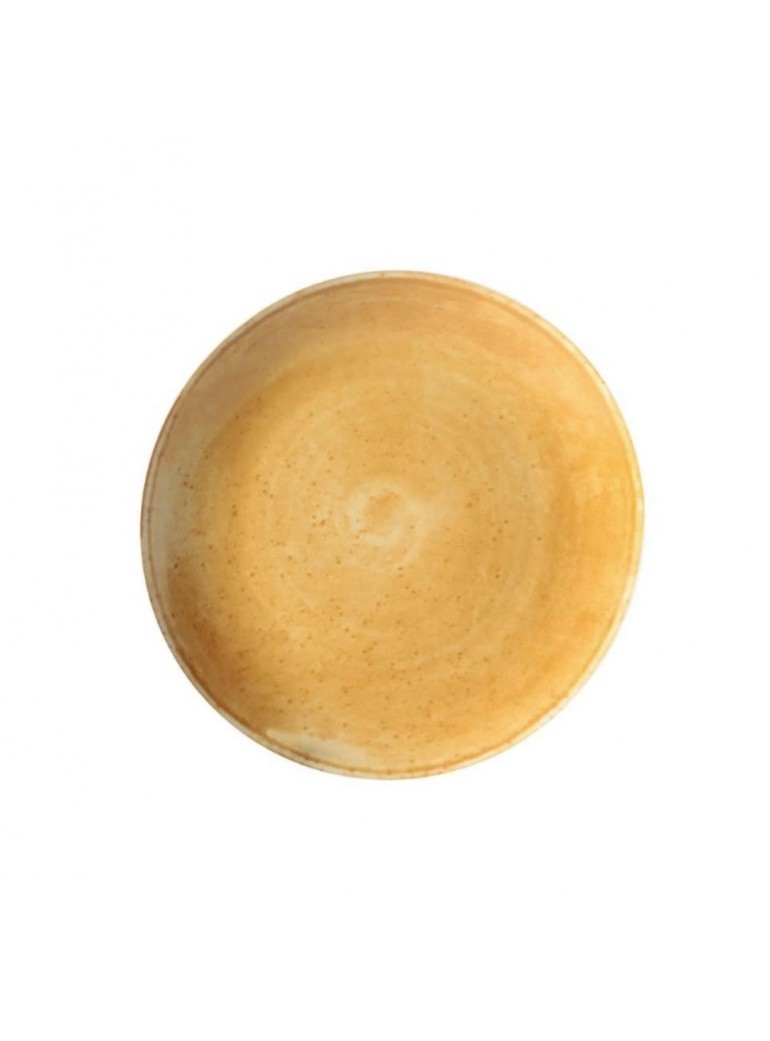 Plate D27 cm. MEDRI Matiz Ocra. Porcelain, yellowish.