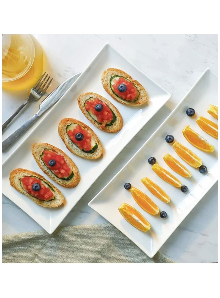 Lėkštė 40 x 11 cm. stačiakampė, porcel.