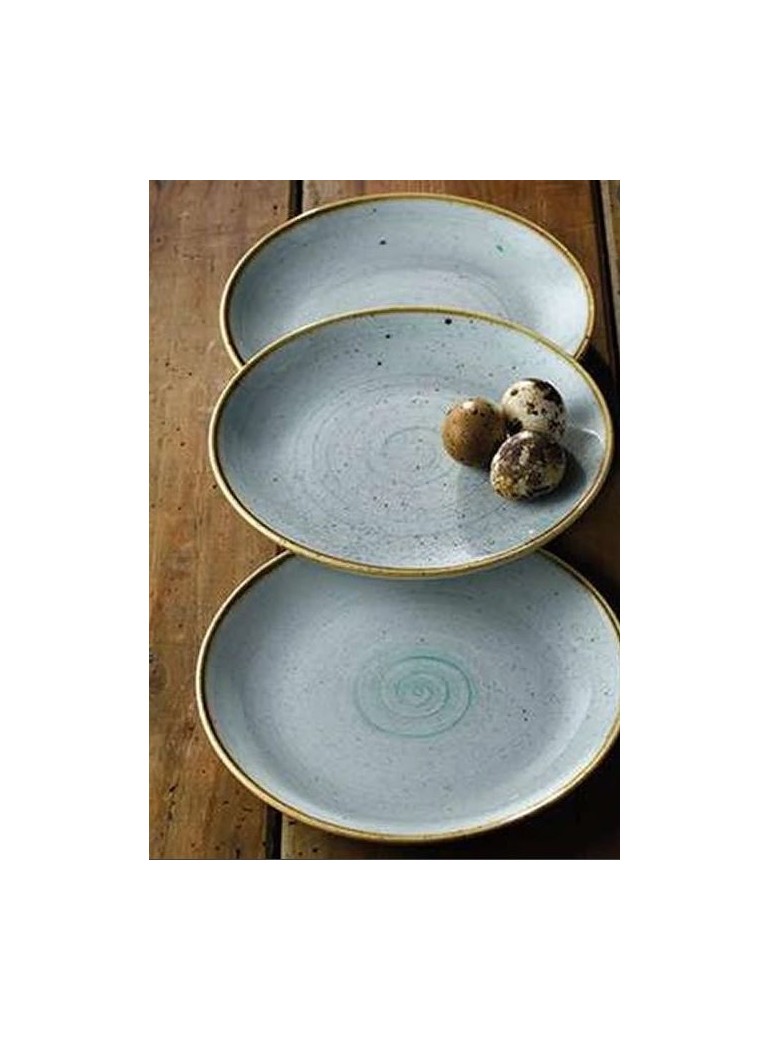 Lėkštė STONECAST EGG BLUE ovali,19.2 cm.