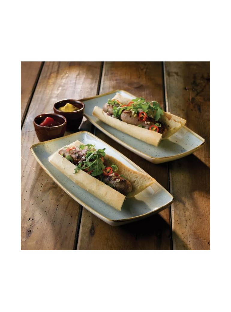 Lėkštė STONECAST EGG BLUE 29,5 x 15 cm.