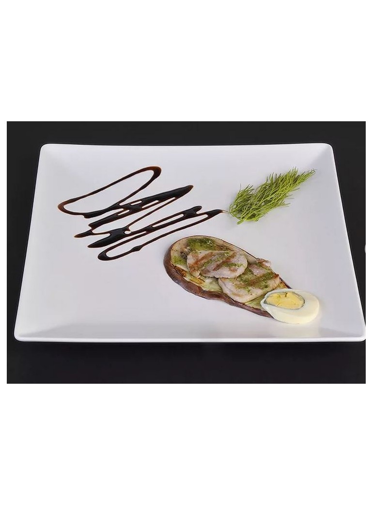 Lėkštė balta stačiakampė STONEWARE 24 x 24 x 2 cm. porcel.