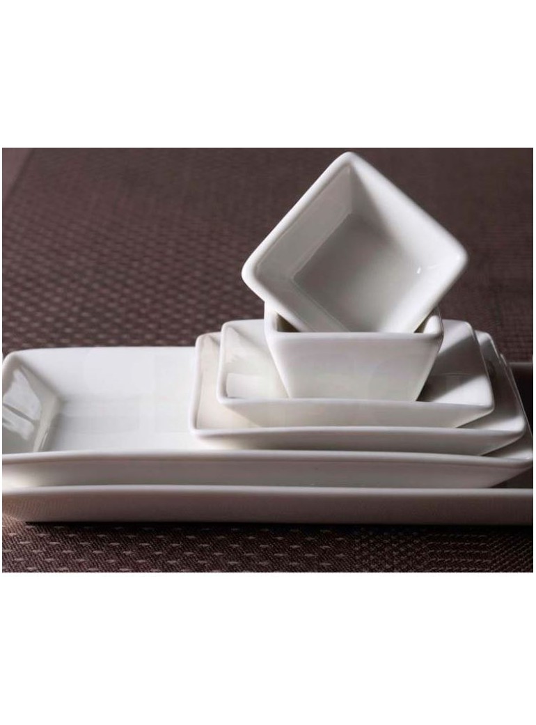 Lėkštė balta stačiakampė STONEWARE 24 x 24 x 2 cm. porcel.