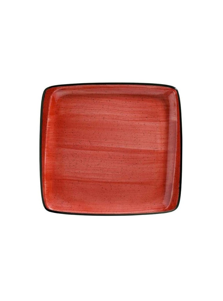 Plate. BONNA. Series PASSION MOOVE RED. 27 cm. x 25 cm. Porcelain.