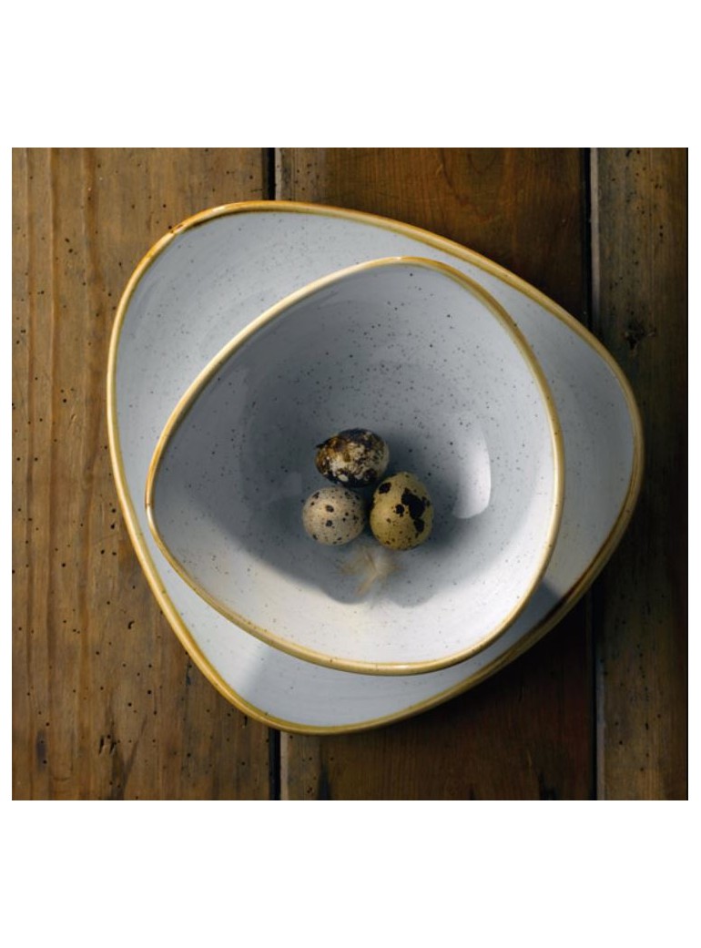 Lėkštė STONECAST EGG BLUE trikampė, 26,5 cm.