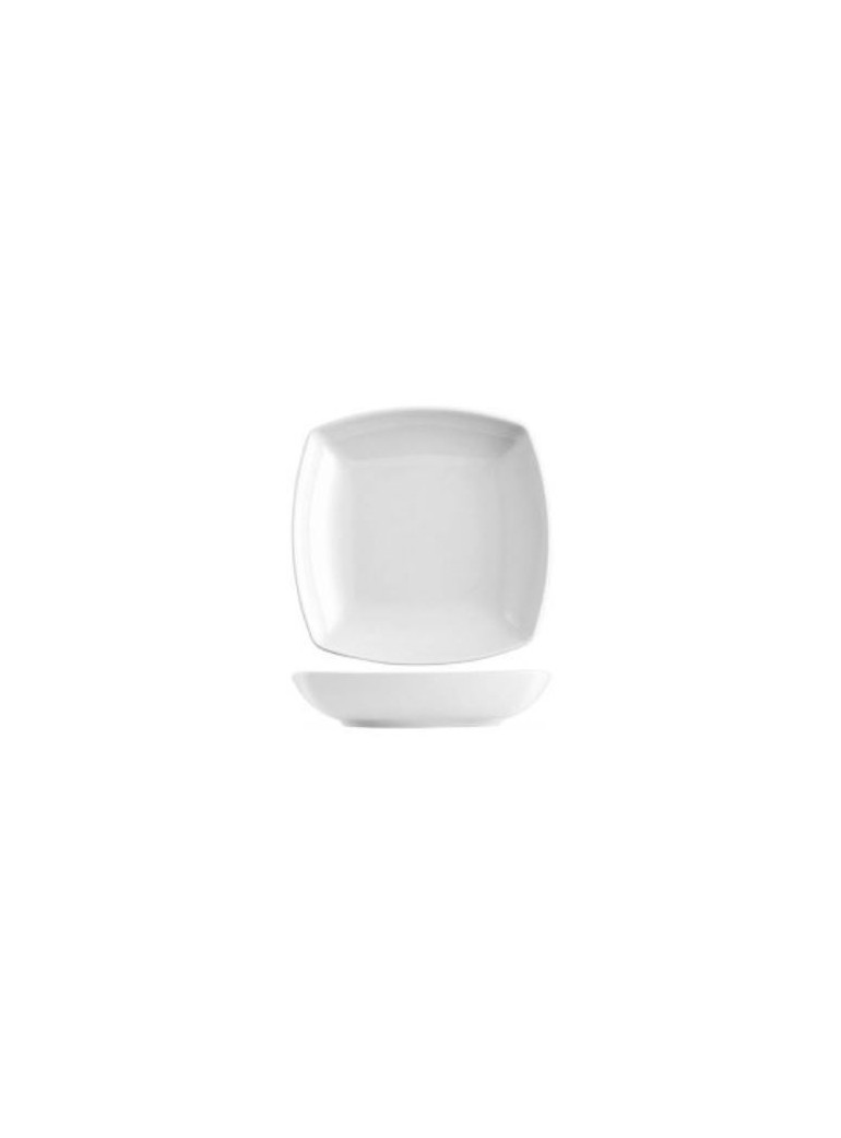 Plate MEDRI. Series SATURNIA TICO. Soups. 21 cm. X 21 cm. Porcelain, white.