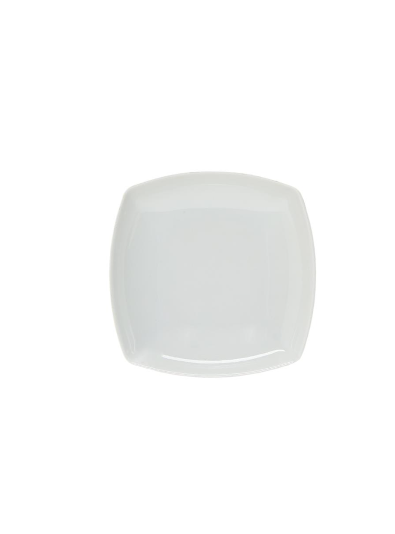Plate 21 x 21 cm. MEDRI SATURN. Linea TIKIO. White, deep. Porcelain.