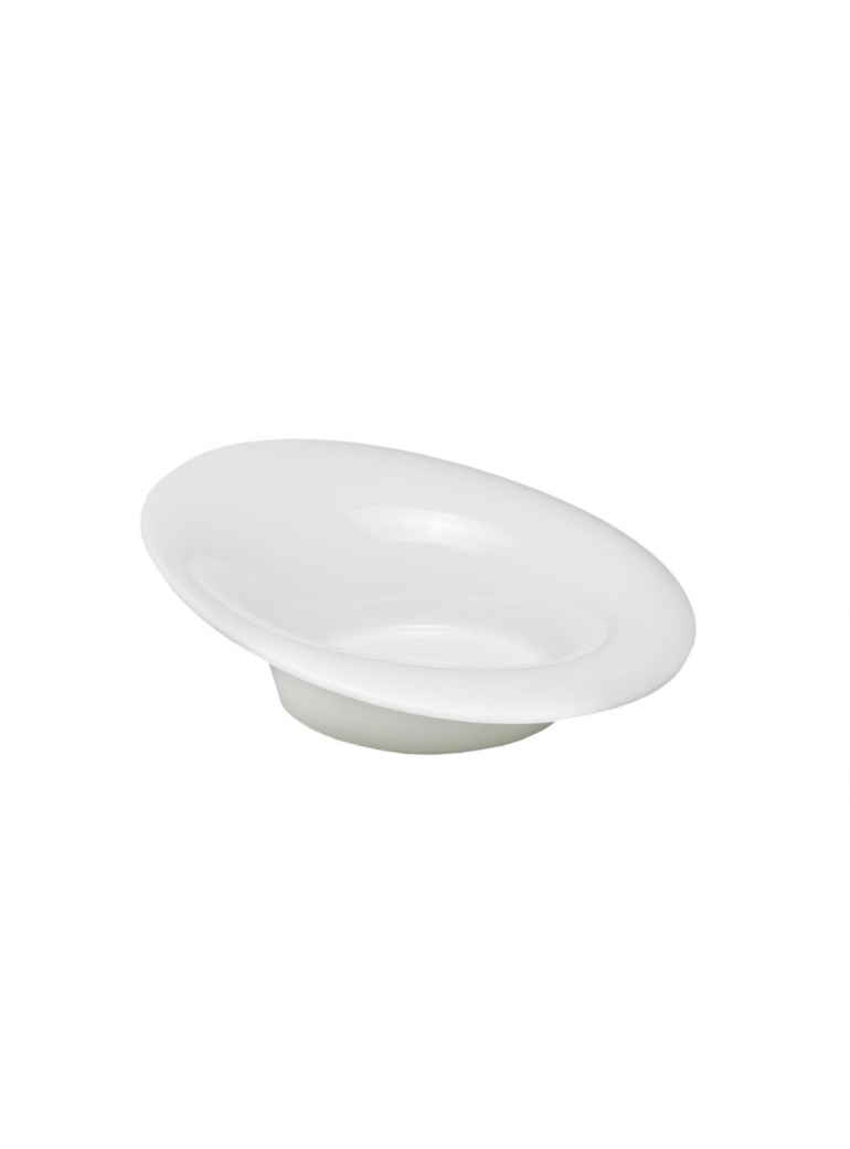 Plate 31 x 27 cm. MEDRI (11932), LINE Obliquo. Inclined. Porcelain, white.