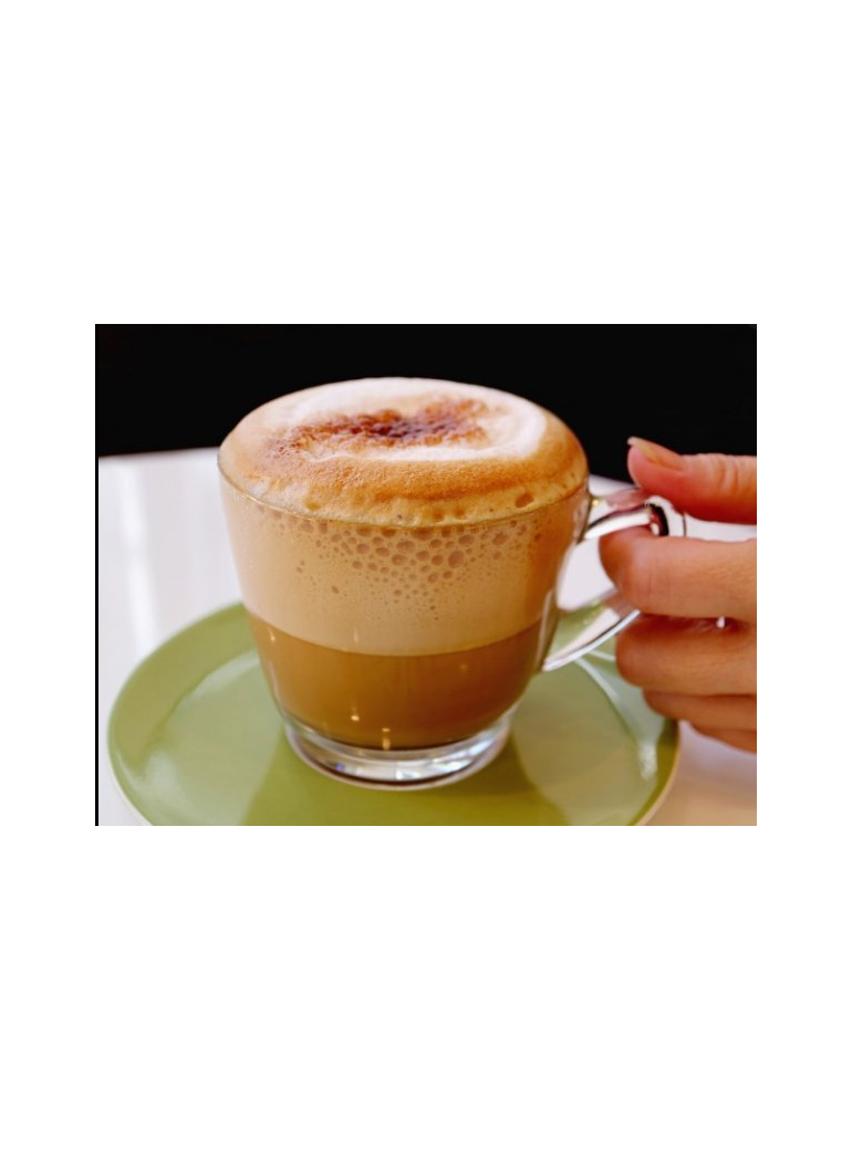 Puodelis kavai stiklinis 155 cc. D 7,2 H 8 cm.