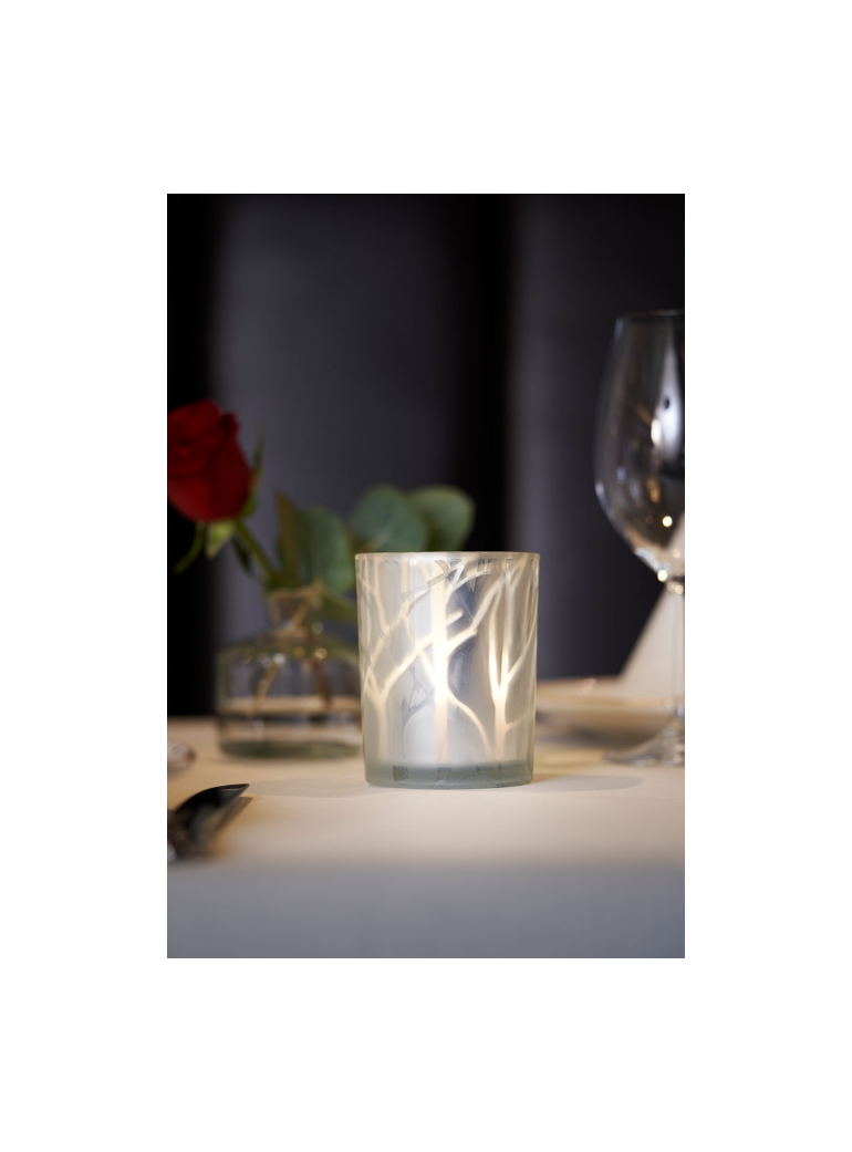 Žvakidė stiklinė D8 cm. Žvakėms/Led.