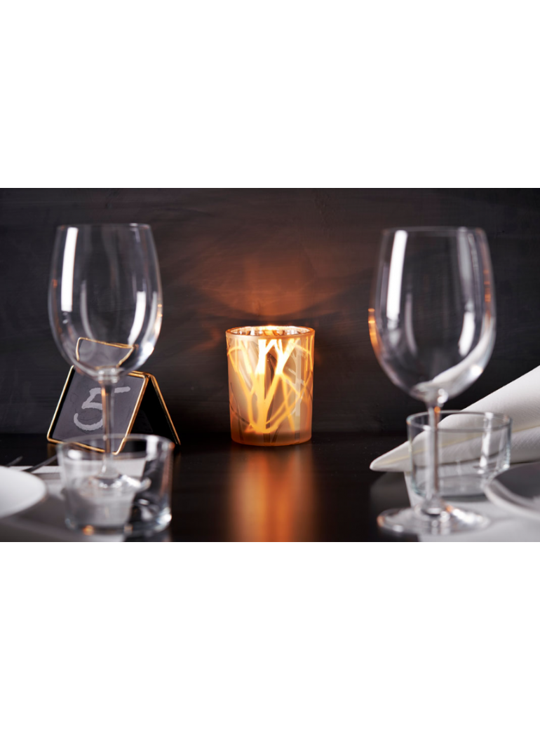 Žvakidė stiklinė D80 x 100 mm. Žvakėms/Led. Smėlio spalvos.