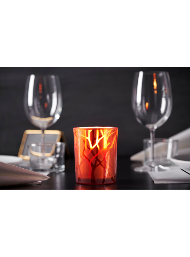 Žvakidė stiklinė D80 x 100 mm. Žvakėms/Led. Rūdžių spalvos..