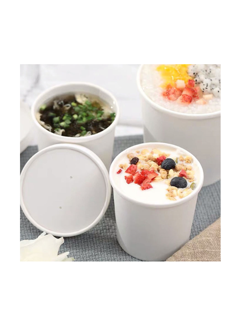 Vienkartinis indelis ECO SOUP (baltas, 450 ml., Ø9,5 cm., H6,5 cm., 50 vnt.)