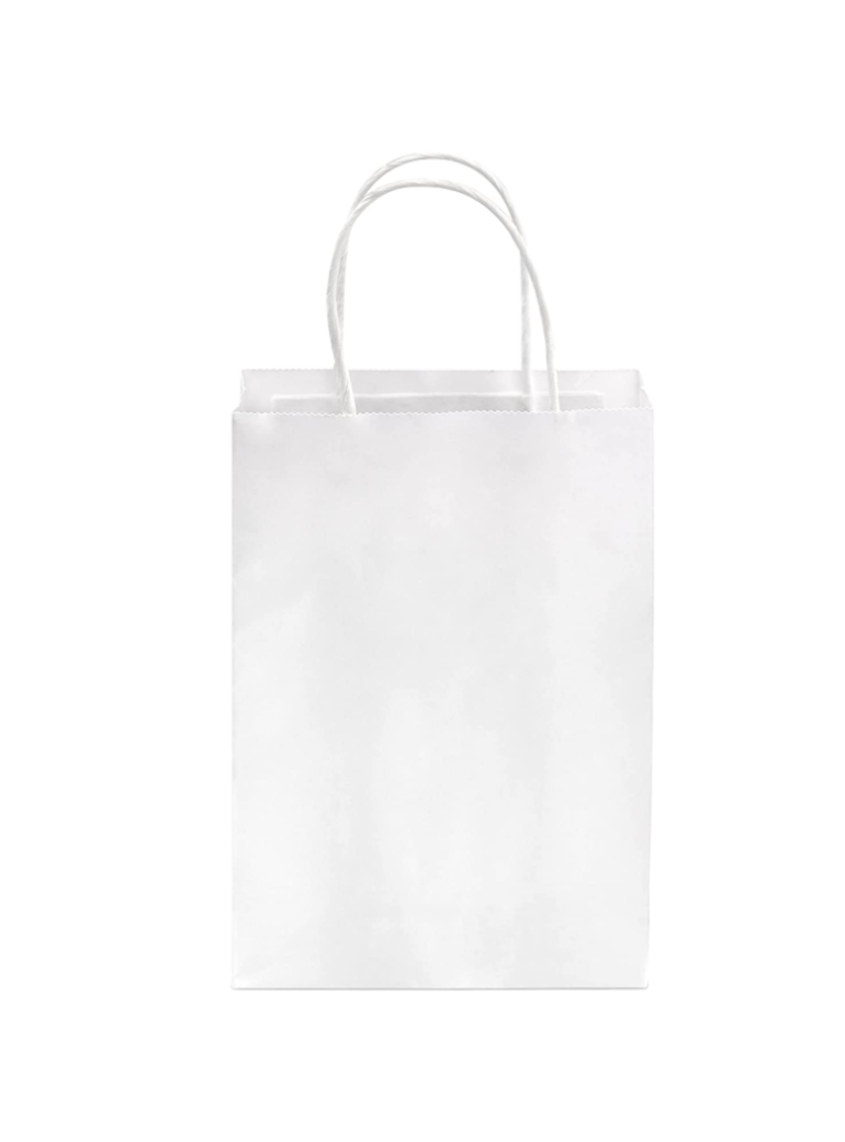 Maišelis pop, 26+14x32 cm. su rank. baltas