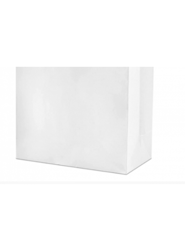 Maišelis pop, 26+14x32 cm. su rank. baltas