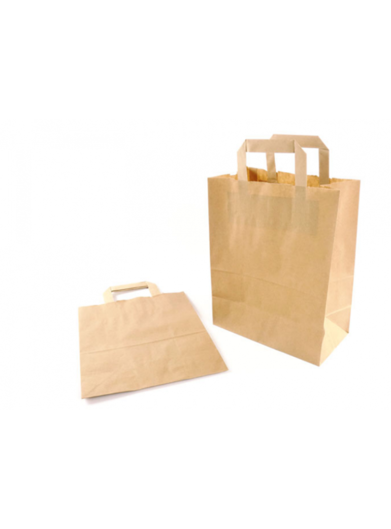 Maišelis pop, 20+12x25 cm. su rank. rudas