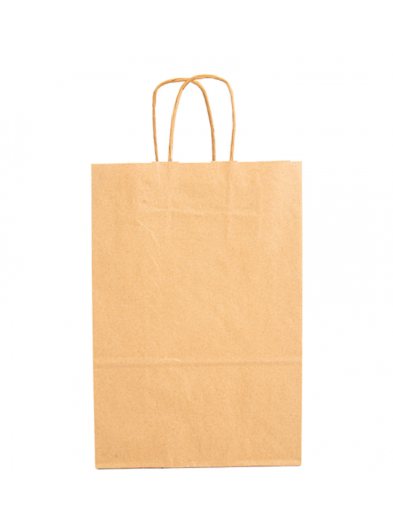 Maišelis pop, 20+10x29 cm. su rank. rudas