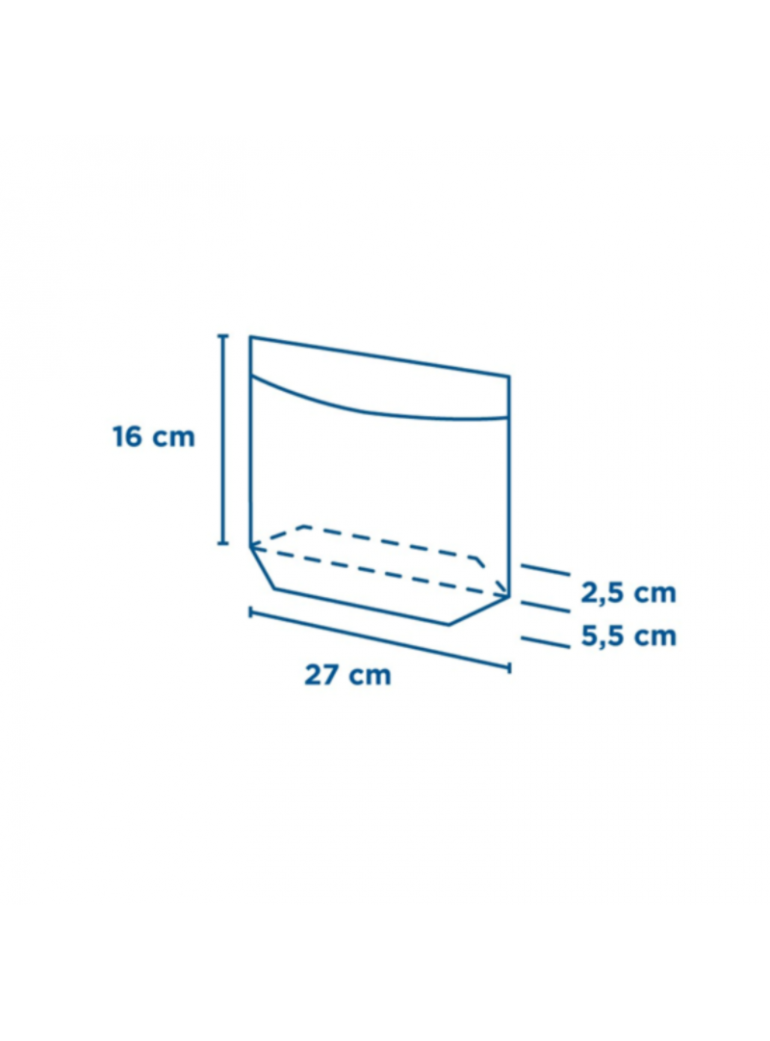 Maišelis 27x16/5,5x2,5 cm. pop. turtle baltas/skaidrus (100)