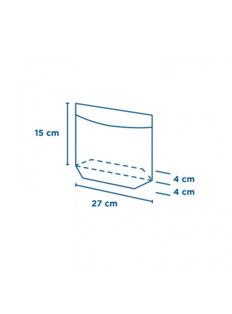 Maišelis 27x15x4 cm. pop. turtle rudas/skaidrus (100)