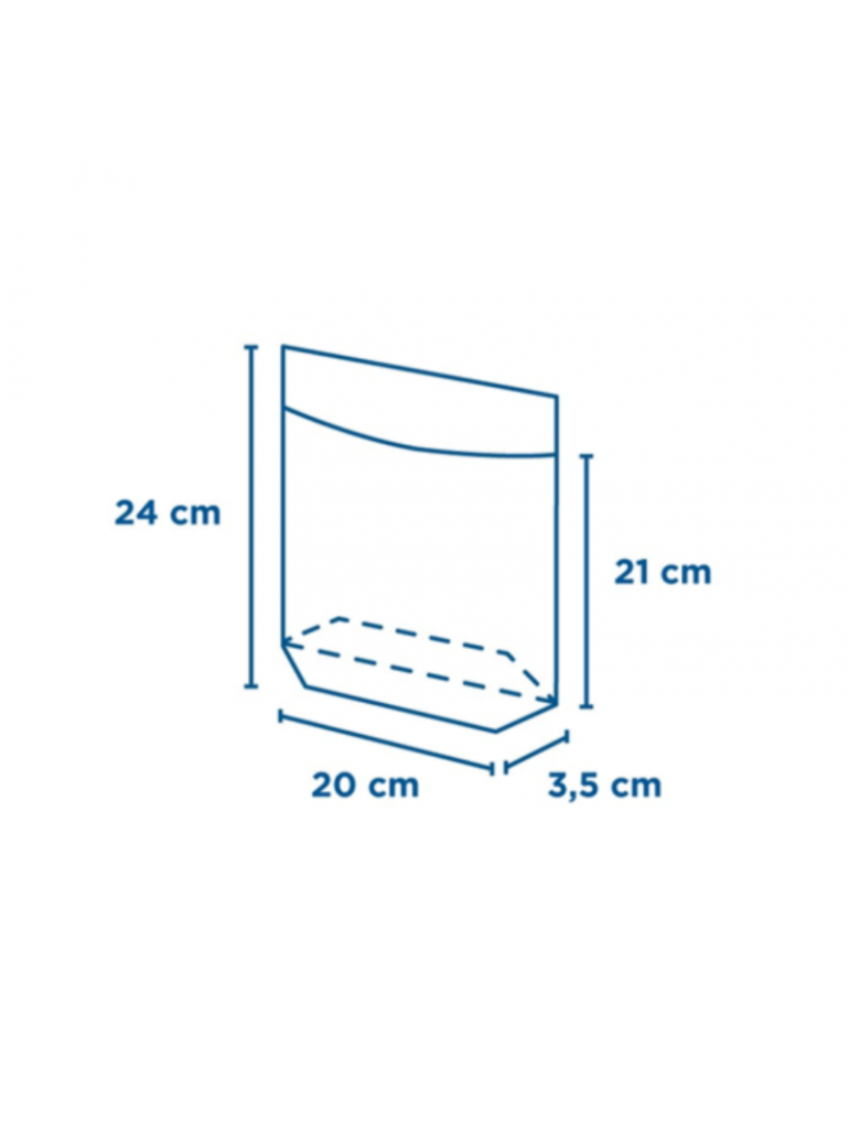 Maišelis 20x24/21x3,5 cm. pop. turtle baltas/skaidrus (100)