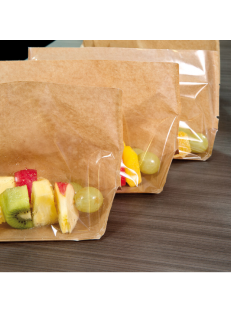 Maišelis 20x15x4 cm. pop. turtle rudas/skaidrus (100)