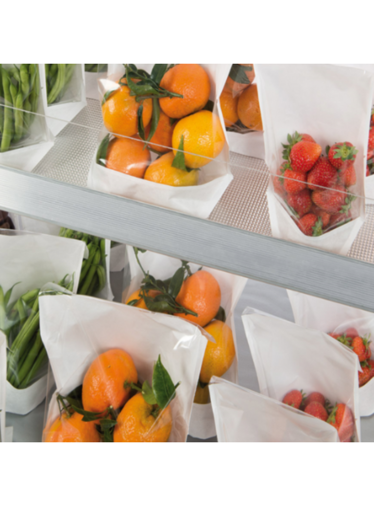 Maišelis 14x24/21x3,5 cm. pop. turtle baltas/skaidrus (100)