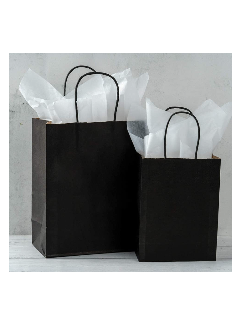 Maišelis su rankenomis (popierinis, juodas, 26 + 14 x h32 cm., 1 vnt.)