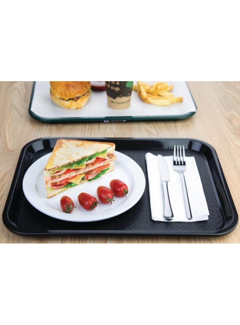 Padėklas juodas plastikinis  45,3x35,5x2 cm