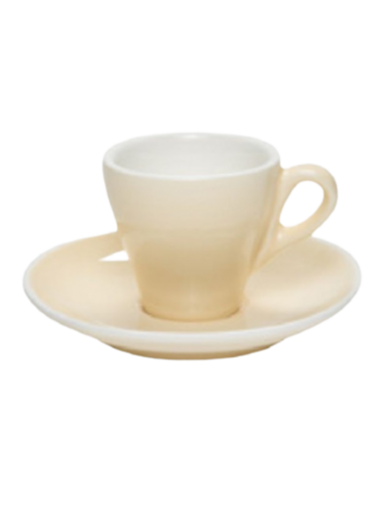 Puodelis su lėkštute 18 cl. vanilinis, porcel. (6 vnt)