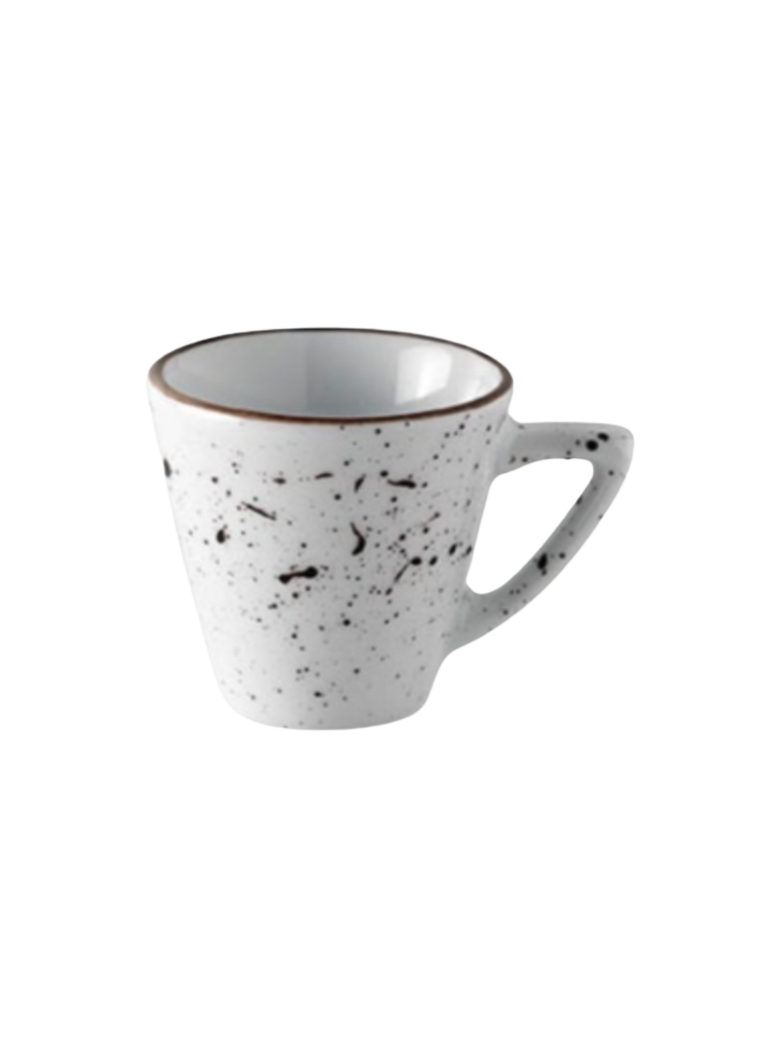 Puodelis 80 cc. Dots baltas, porcel.