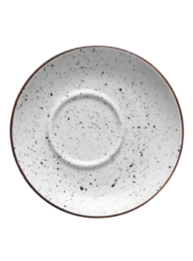 Lėkštutė 12 cm. puodeliui Dots balta, porcel.