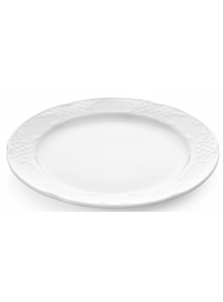 Plate D27 cm. WAS, Series BAVARIA. Porcelain, white.