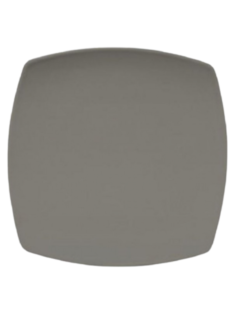 Plate 21 cm. x 21 cm. MEDRI SATURN. Tokio Grigio series. Porcelain, gray.