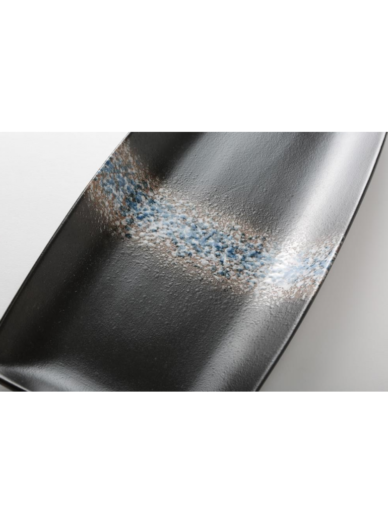 Lėkštė stačiakampė 37x14 cm Moon Blu porceliano