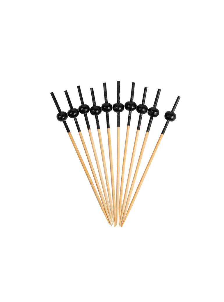 Smeigtukai bambukiniai 9cm Juodas Burbulas (100)