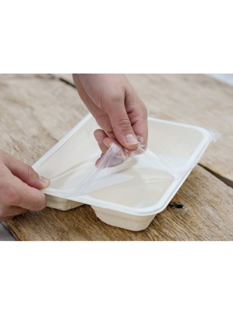 Vienkartinis indelis užlydomas iš cukranendrių pluošto (161 x 111 x 66 mm., 660 ml.)