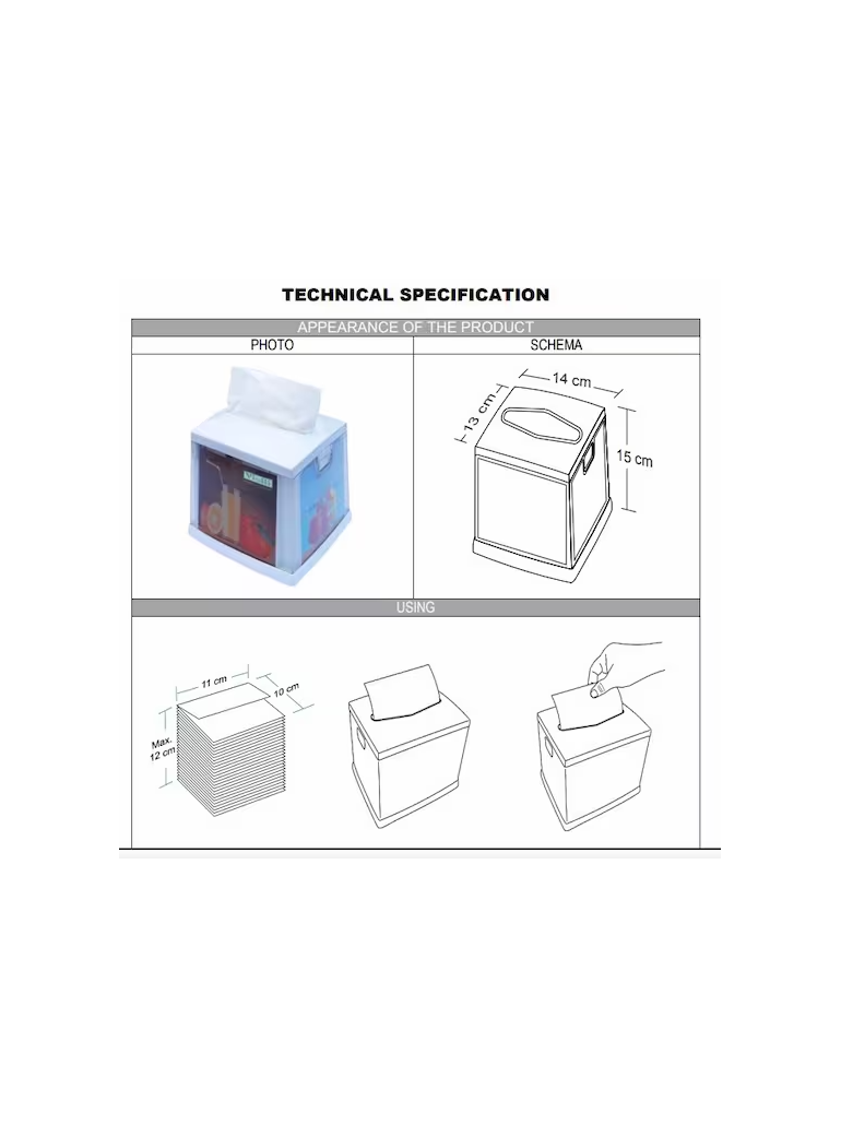 Dalytuvas servetėlėms baltas