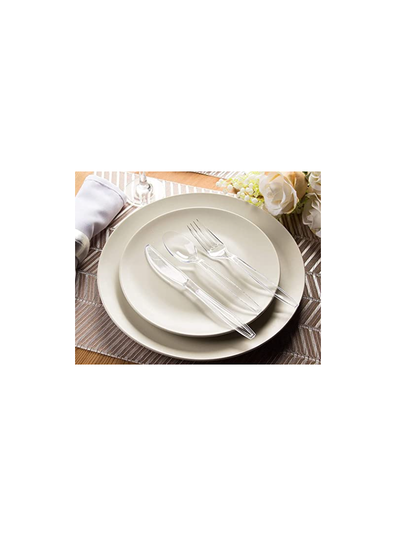 Skaidrūs šaukštai daugkartiniai, 50 vnt.